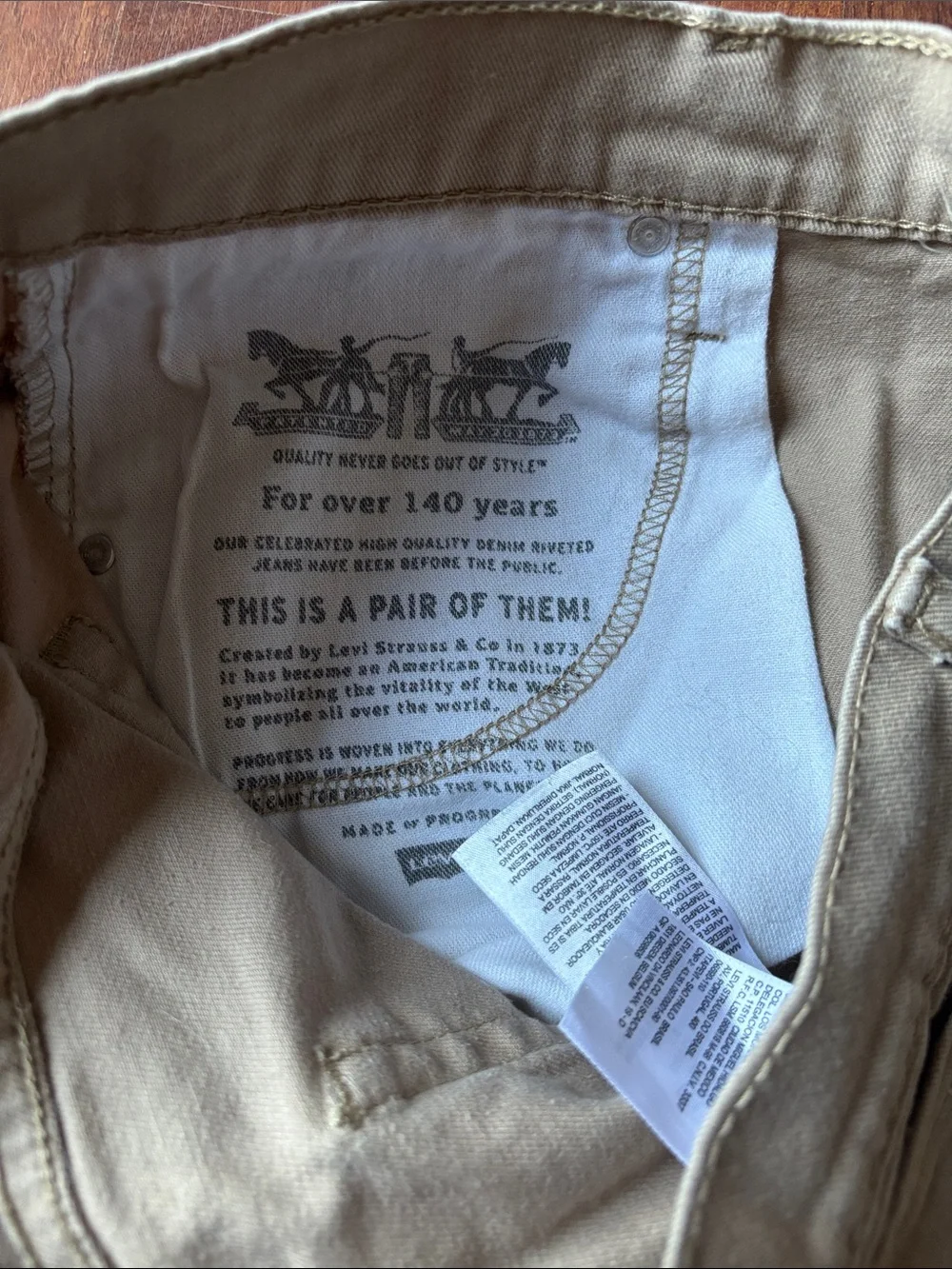 Men's Classic Levi Tan Workwear Shorts